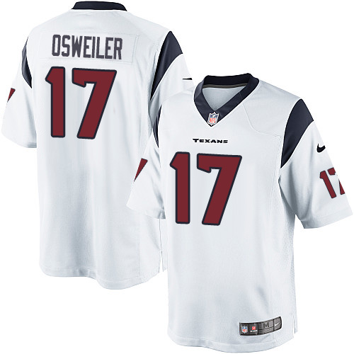 Men's Limited Brock Osweiler Nike Jersey White Road - #17 NFL Houston Texans